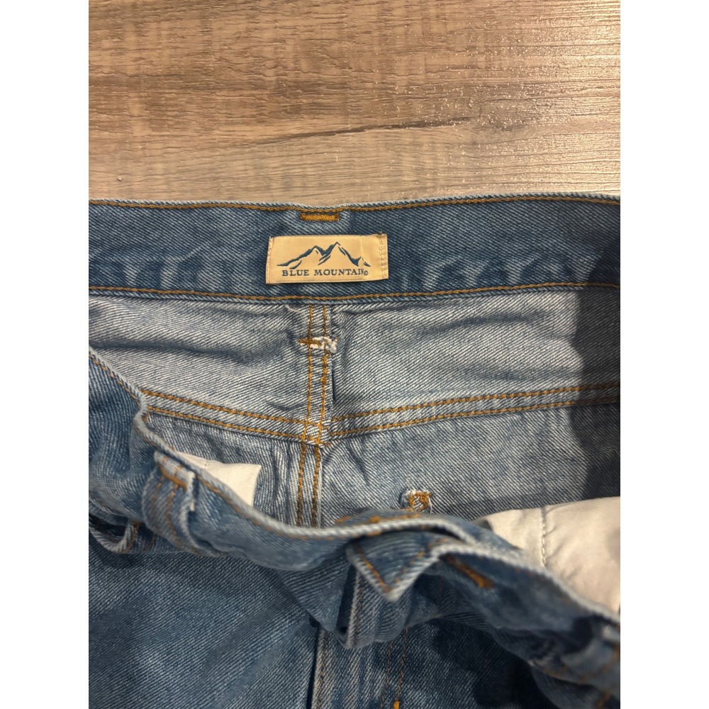 Blue Mountain Mens Carpenter Jeans Medium Wash Denim Hammer Loop Workwear 34x29